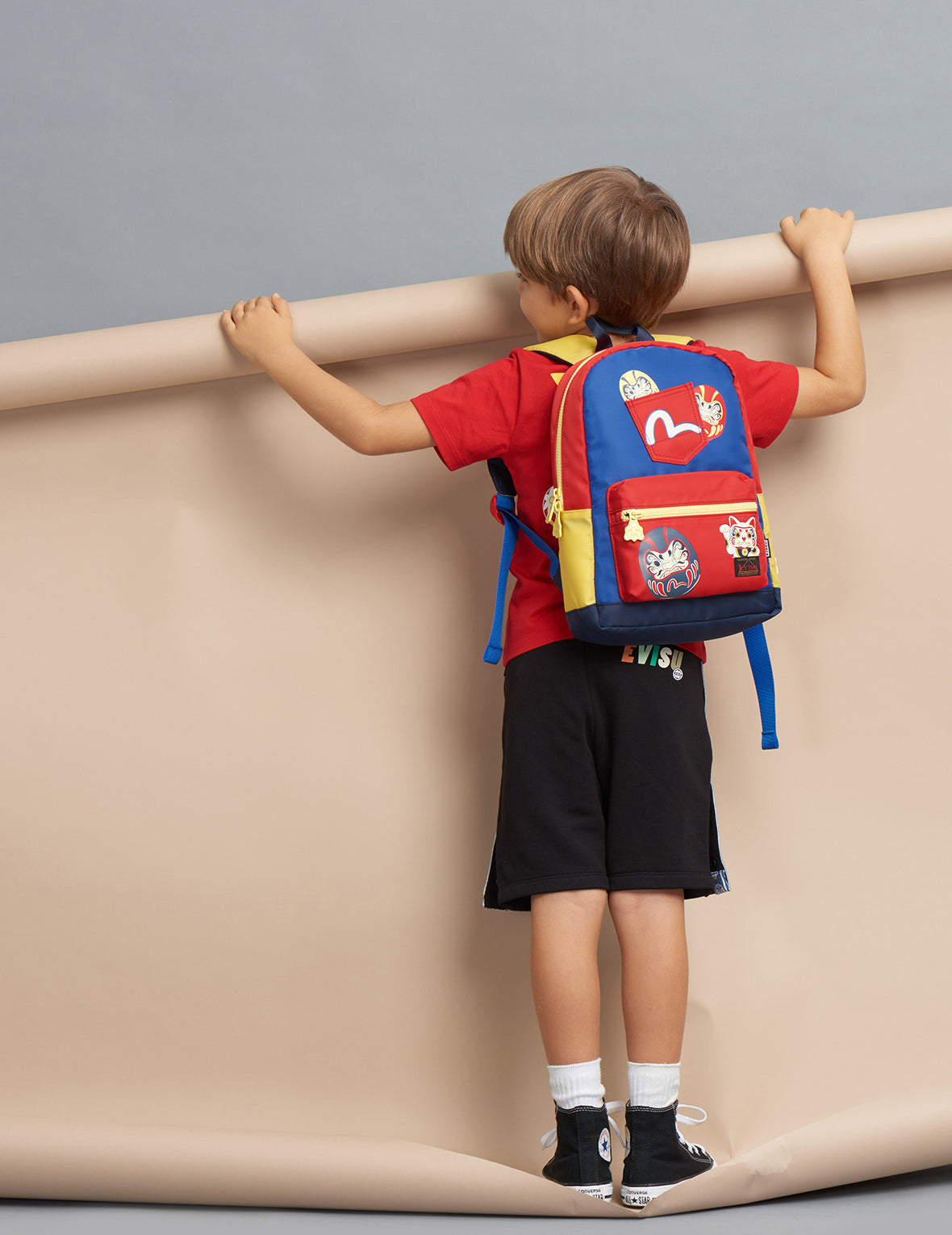 Daruma Buddies Print Color Blocking Backpack