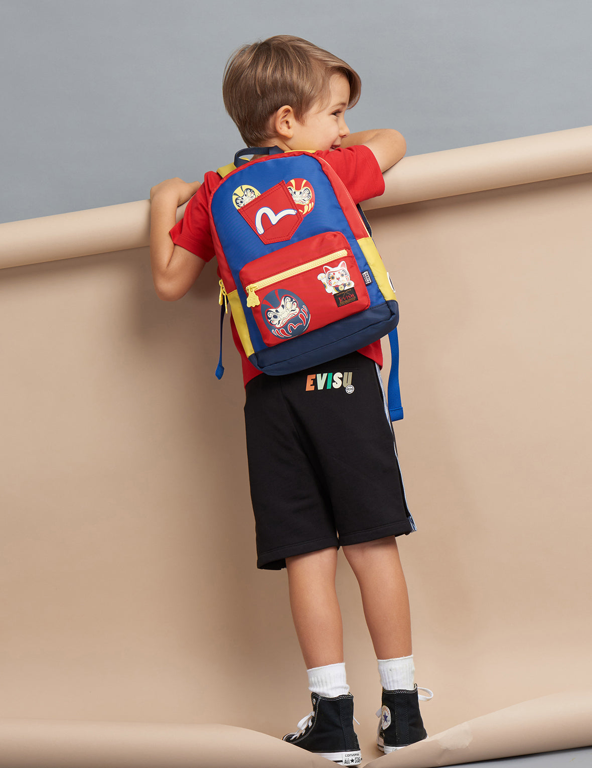 Daruma Buddies Print Color Blocking Backpack