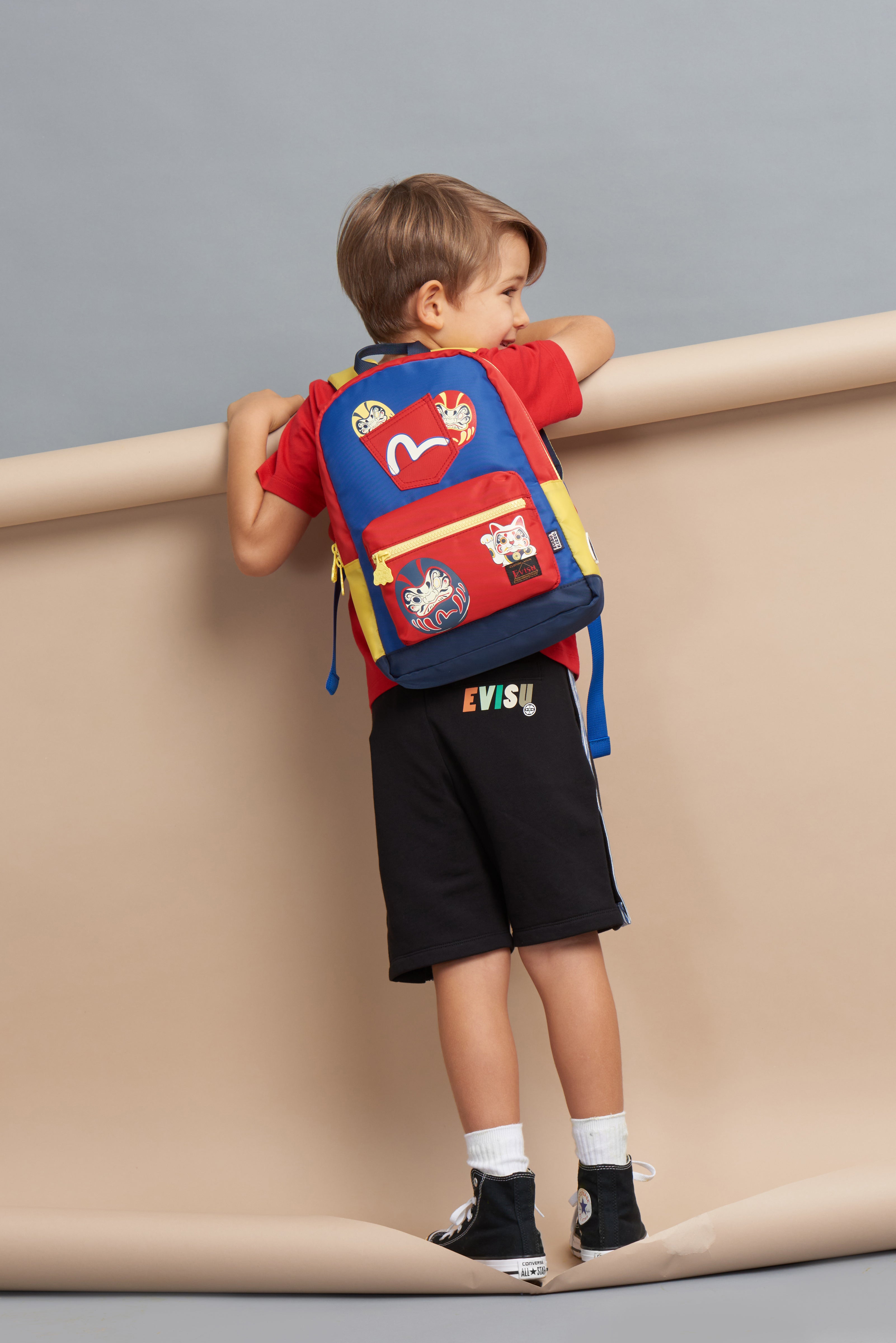 Daruma Buddies Print Color Blocking Backpack