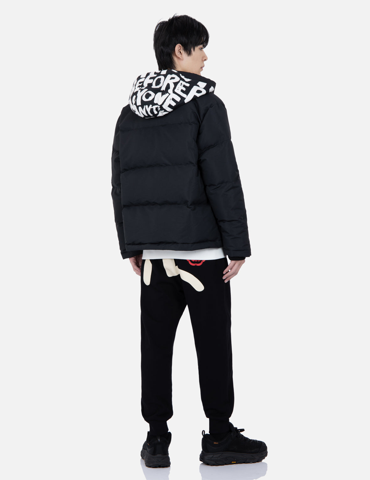 Brand Motto Print Down Jacket