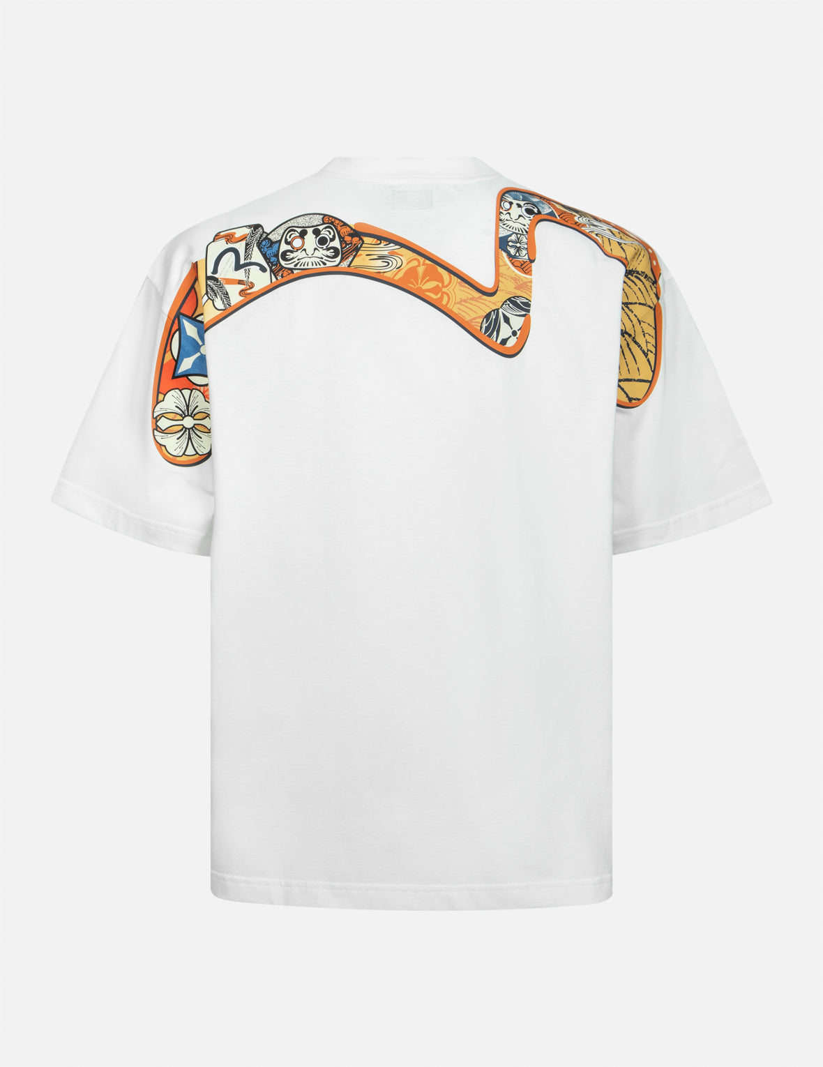 Multi-Hanafuda Daruma and Daicock Print Loose Fit T-shirt