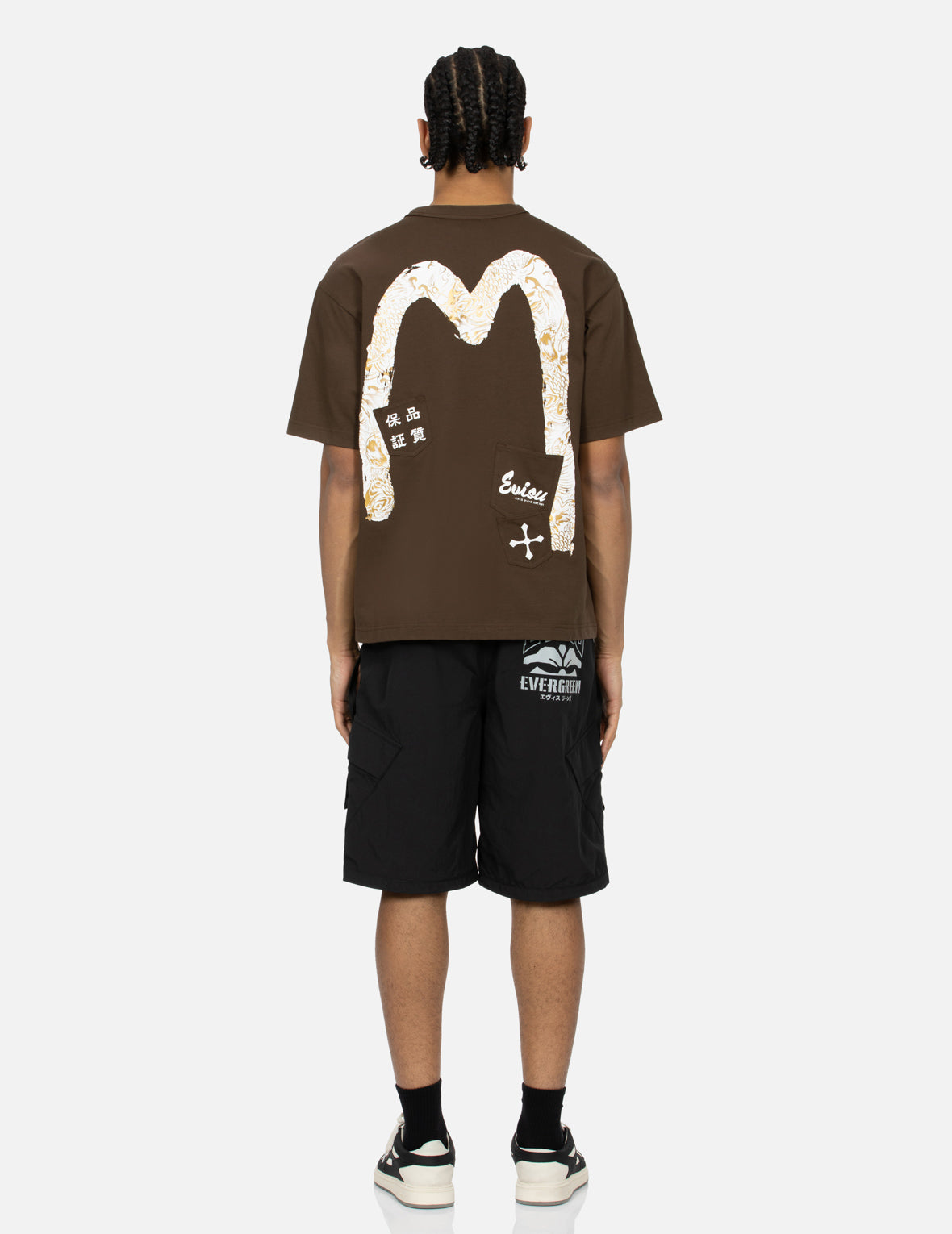 Multi-Pocket Print and Seagull Brushstroke Daicock Print Relax Fit T-shirt