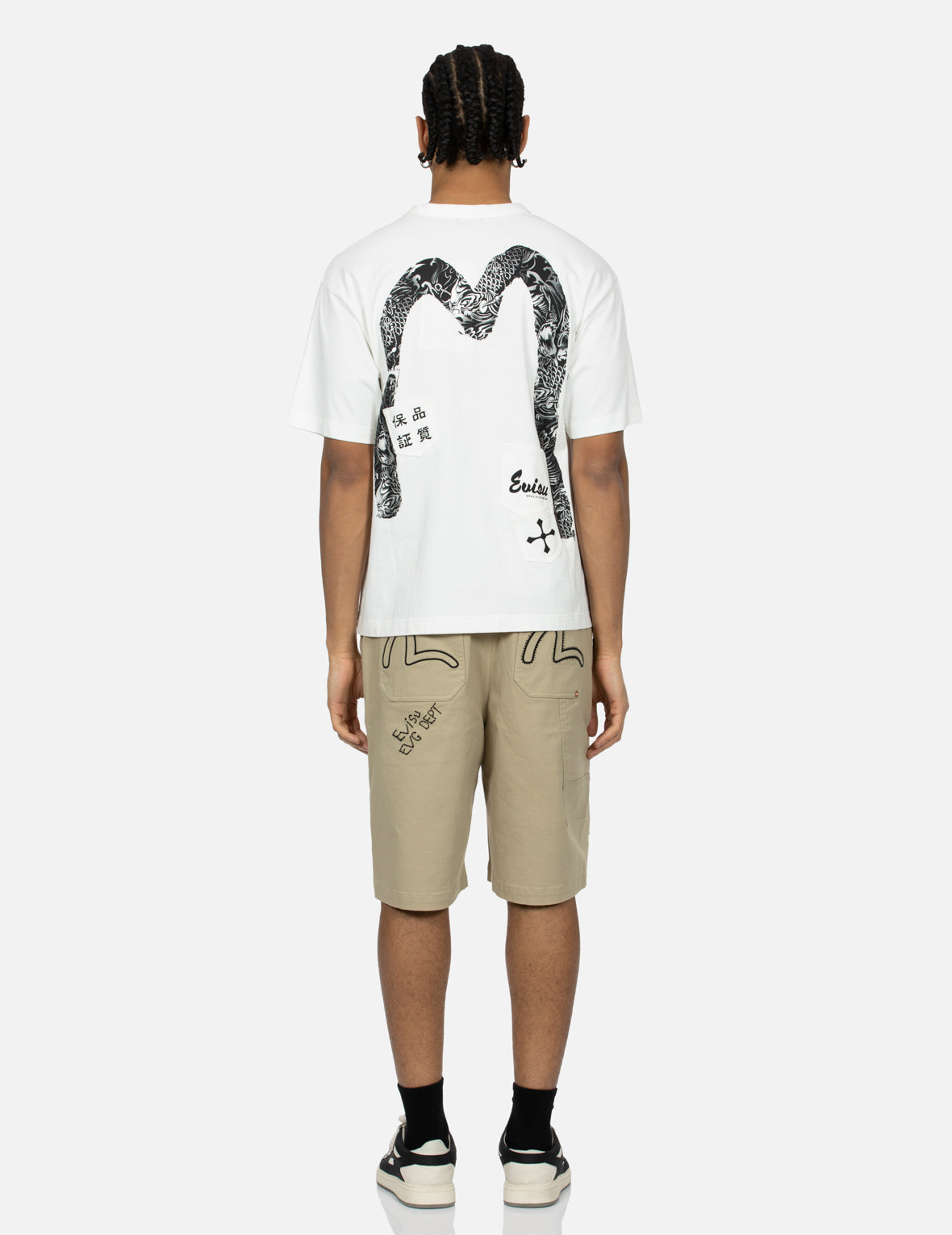 Multi-Pocket Print and Seagull Brushstroke Daicock Print Relax Fit T-shirt