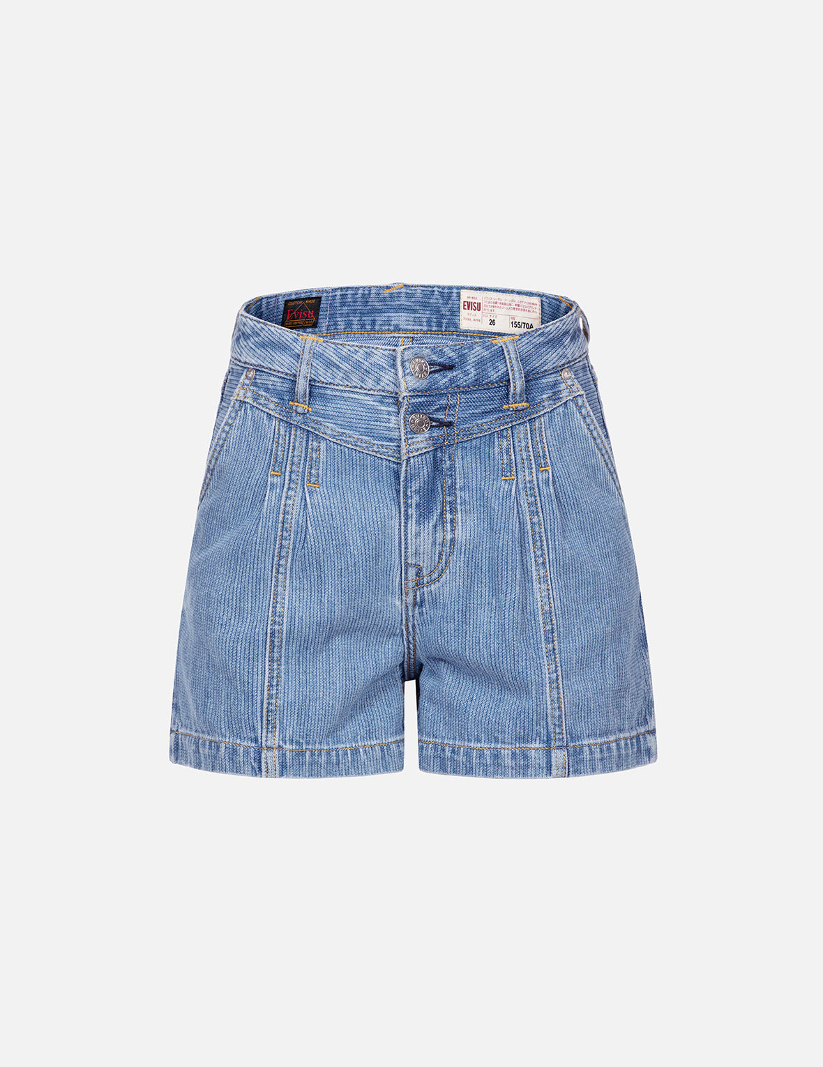 Seagull and Logo Print Fashion Fit Denim Shorts